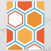 Hexagon in orange, blue and white (Back)