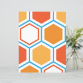 Hexagon in orange, blue and white (Standing Front)