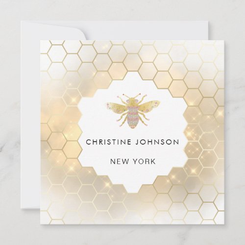 hexagon jewel bee logo card