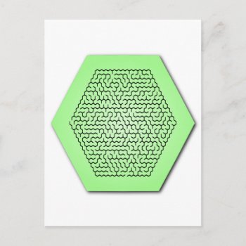 Hexagon Maze Postcard by inkles at Zazzle