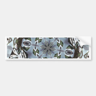Hexagon Of Jungle Leaves and Tropical Flowers Bumper Sticker