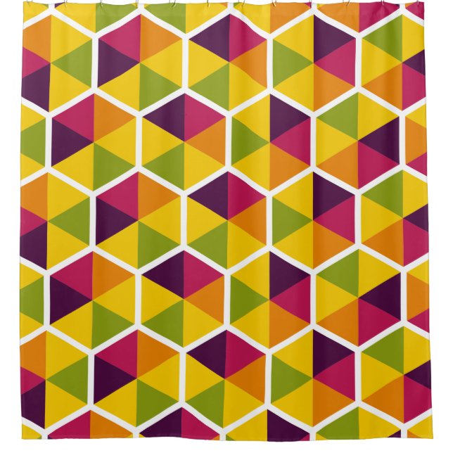 Hexagon Pattern 01 Shower Curtain (Front)