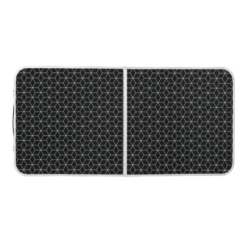 Hexagon Pattern Black and White Beer Pong Table