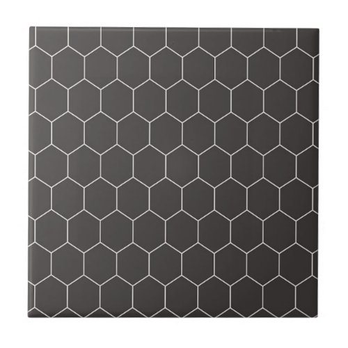 Hexagon Pattern Black Ceramic Tile