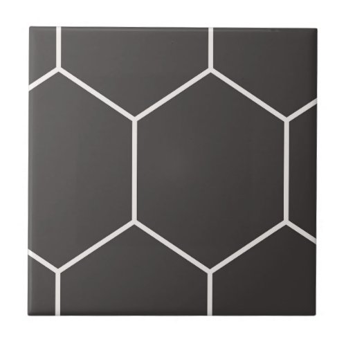 Hexagon Pattern Black Ceramic Tile