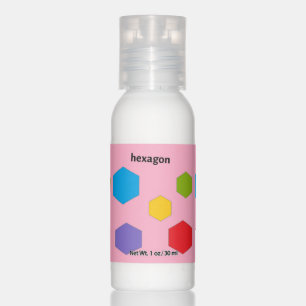 Hexagon pattern on pink hand lotion