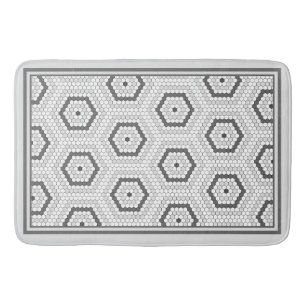 Hexagon Penny Tile Hex Tile Pattern Bath Mat