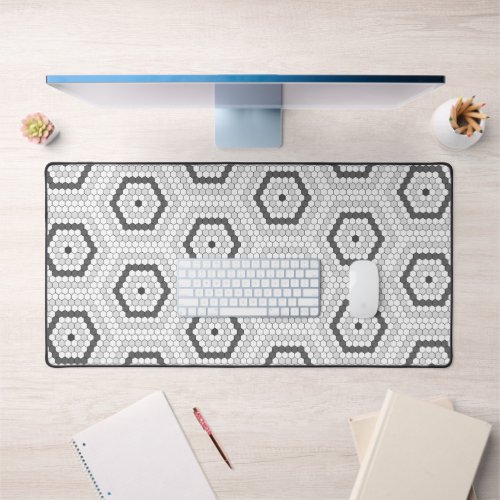 Hexagon Penny Tile Hex Tile Pattern Desk Mat