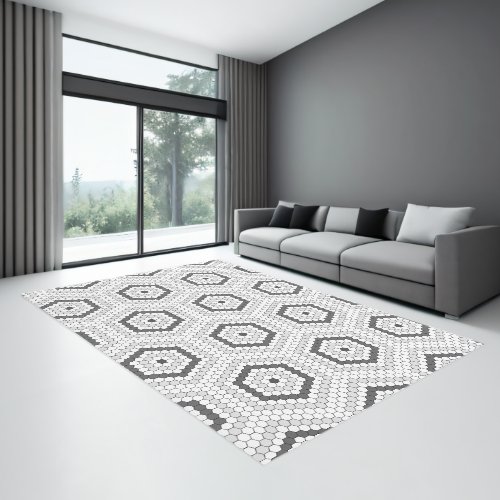 Hexagon Penny Tile Hex Tile Pattern Rug