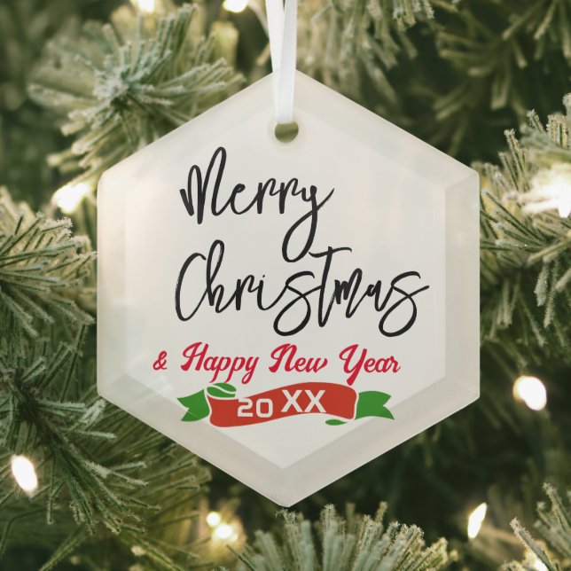 Hexagon Personalized Ornament Merry Christmas (Insitu)