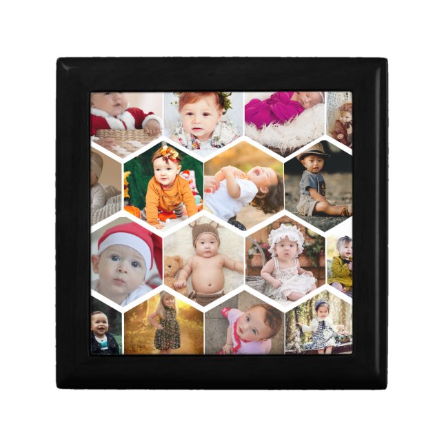 Hexagon Photo Collage Gift Box (Front)