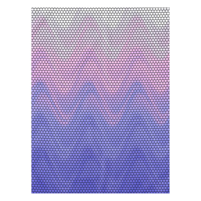 Hexagon Purple Pink Abstract Pattern Tablecloth (Front)