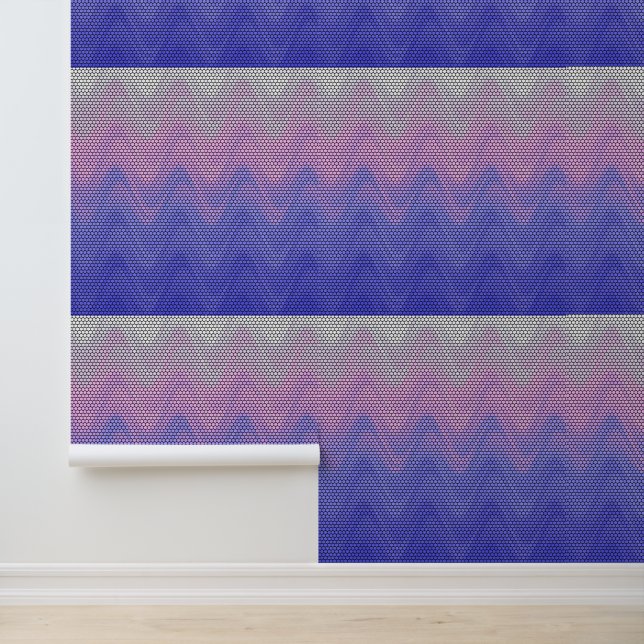 Hexagon Purple Pink Abstract Pattern Wallpaper (Application)