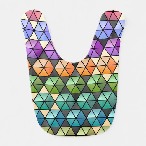 Hexagon Quilt _ Warm Rainbow Baby Bib