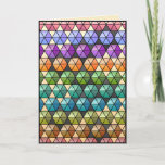 Hexagon Quilt Warm Rainbow - Personalized Birthday Card