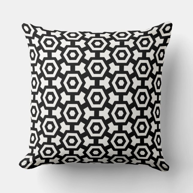 Hexagon Rings Throw Pillow (Front)