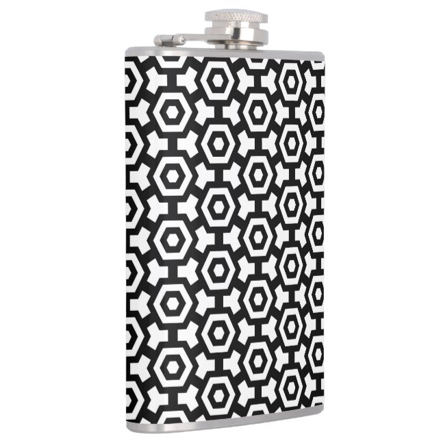 Hexagon Rings Vinyl Wrapped Flask 8oz (Right)
