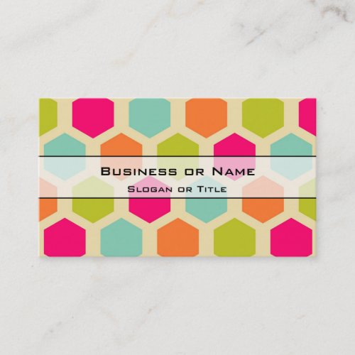 Hexagon Shapes in Vintage Colors Pattern Business Card