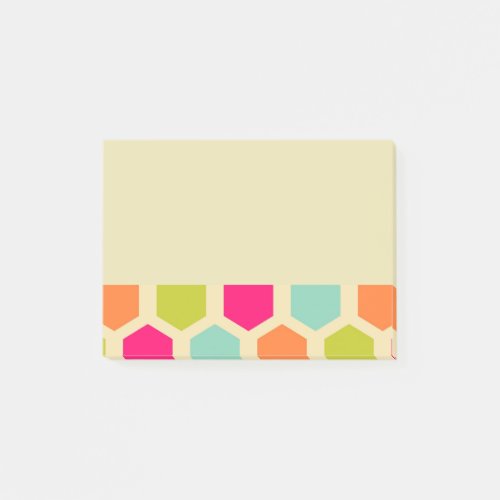 Hexagon Shapes in Vintage Colors Pattern Post_it Notes