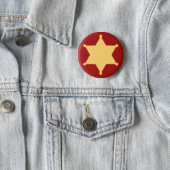 hexagon sheriffstern hexagon sheriff's badge pinback button (In Situ)