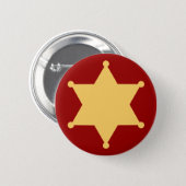 hexagon sheriffstern hexagon sheriff's badge pinback button (Front & Back)
