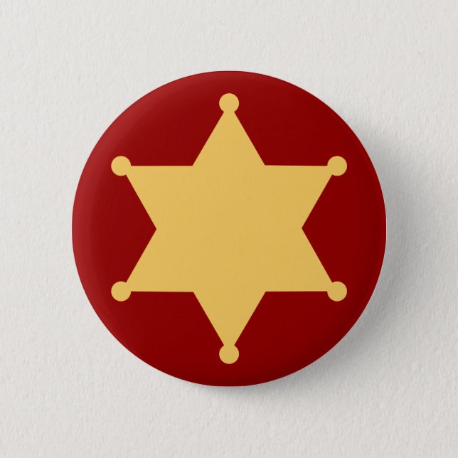 hexagon sheriffstern hexagon sheriff's badge pinback button (Front)