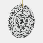 Hexagon Snowflake Coloring Ornament (Right)