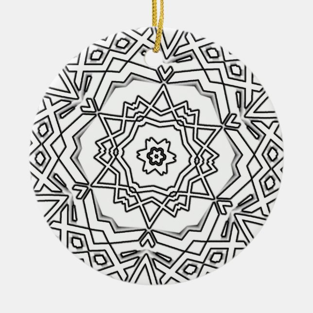 Hexagon Snowflake Coloring Ornament (Front)