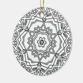 Hexagon Snowflake Coloring Ornament (Left)