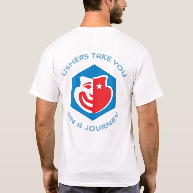 Hexagon Usher Short Sleeve Shirt, Option 3 T-Shirt (Back)