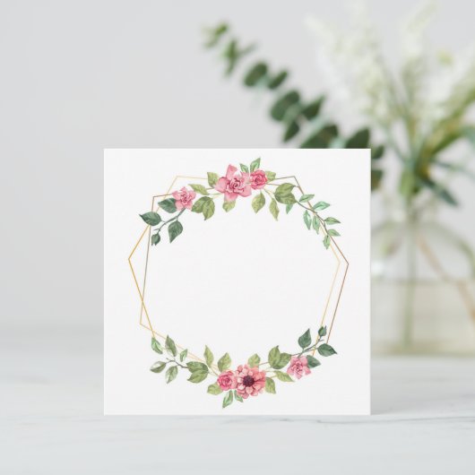 Hexagon with flowers and leaves (Standing Front)