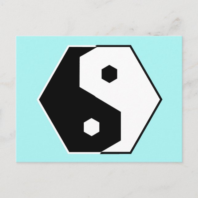 Hexagon Yin Yang Postcard (Front)