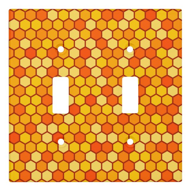 Hexagonal Bee-Themed  Light Switch Cover (Front)