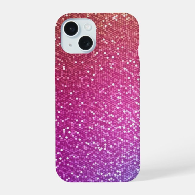 Hexagonal Glitter Rainbow Gradient Iphone Case (Back)