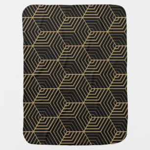 Hexagonal Harmony: Art Deco Elegance Baby Blanket