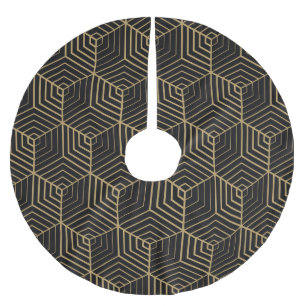 Hexagonal Harmony: Art Deco Elegance Brushed Polyester Tree Skirt