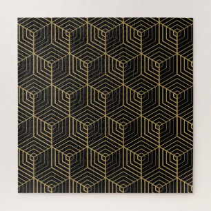 Hexagonal Harmony: Art Deco Elegance Jigsaw Puzzle