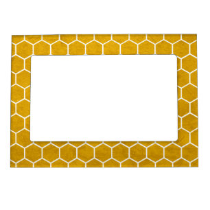 Hexagonal Hexagon Pattern Yellow Magnetic Frame