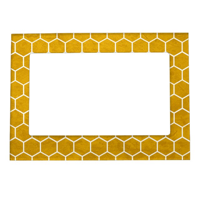 Hexagonal Hexagon Pattern Yellow Magnetic Frame (Front)