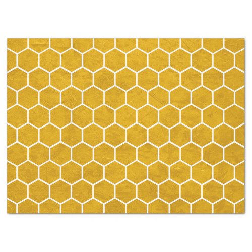 Hexagonal Hexagon Pattern Yellow Tissue Paper