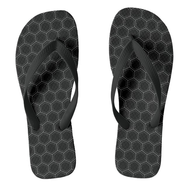 Hexagonal japanese traditional white line pattern flip flops (Footbed)
