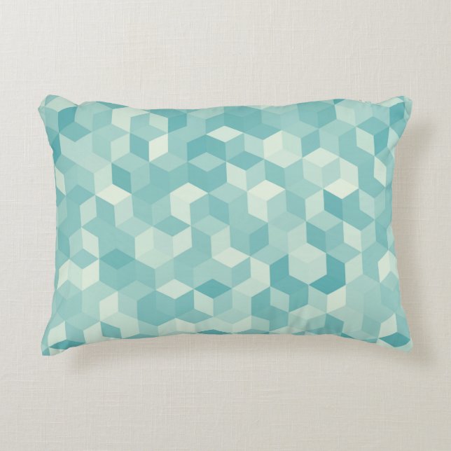 Hexagonal light blue seamless pattern accent pillow (Front)