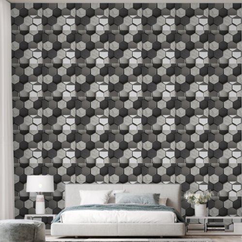 Hexagonal Marble Acoustic Panel Adhesive Wallpaper