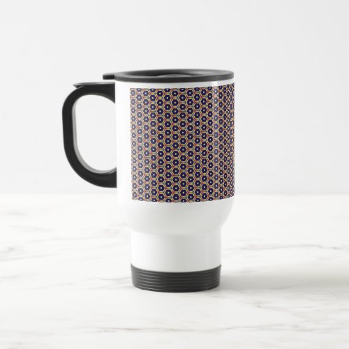 hexagonal seamless pattern on thermal tumbler travel mug