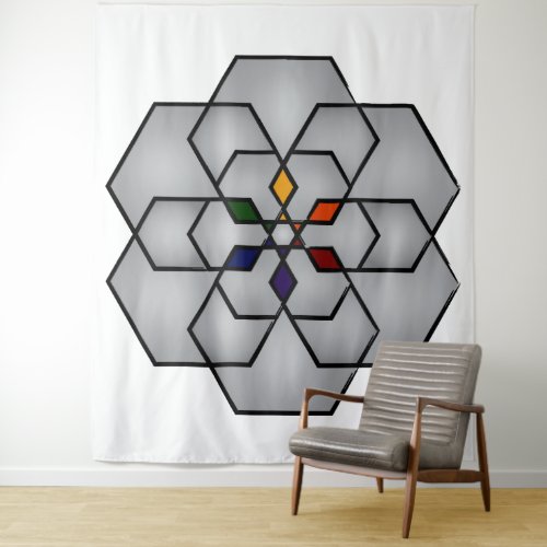 Hexagonal Seed of Life Series V1 Tapestry