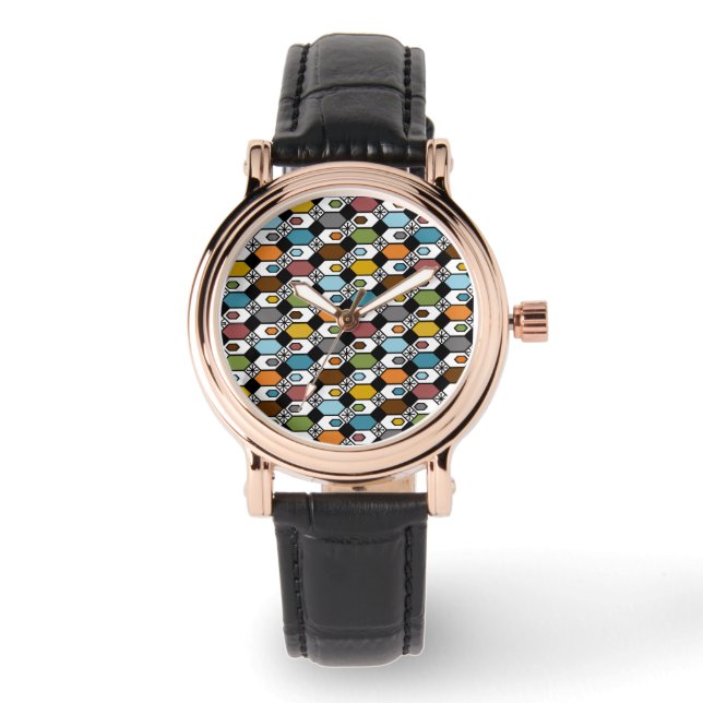 Hexagons and Starbursts Watch (Front)