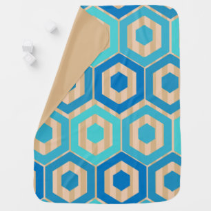 Hexagons and Stripes – Sea and Sand Baby Blanket