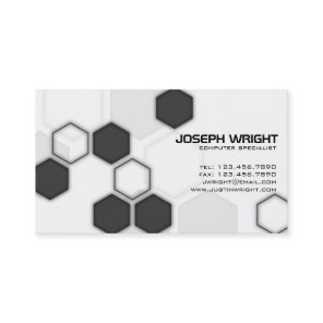Hexagons - Black Business Card