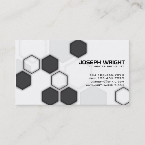 Hexagons - Black Business Card