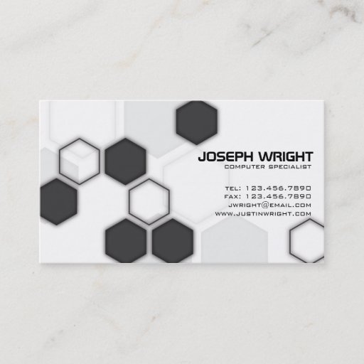 Customizable Hexagons - Black Business Card